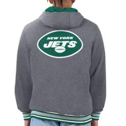 Jackets^New York Jets Men's G-III Sports By Carl Banks Green/Gray Commemorative Reversible Full-Zip Jacket