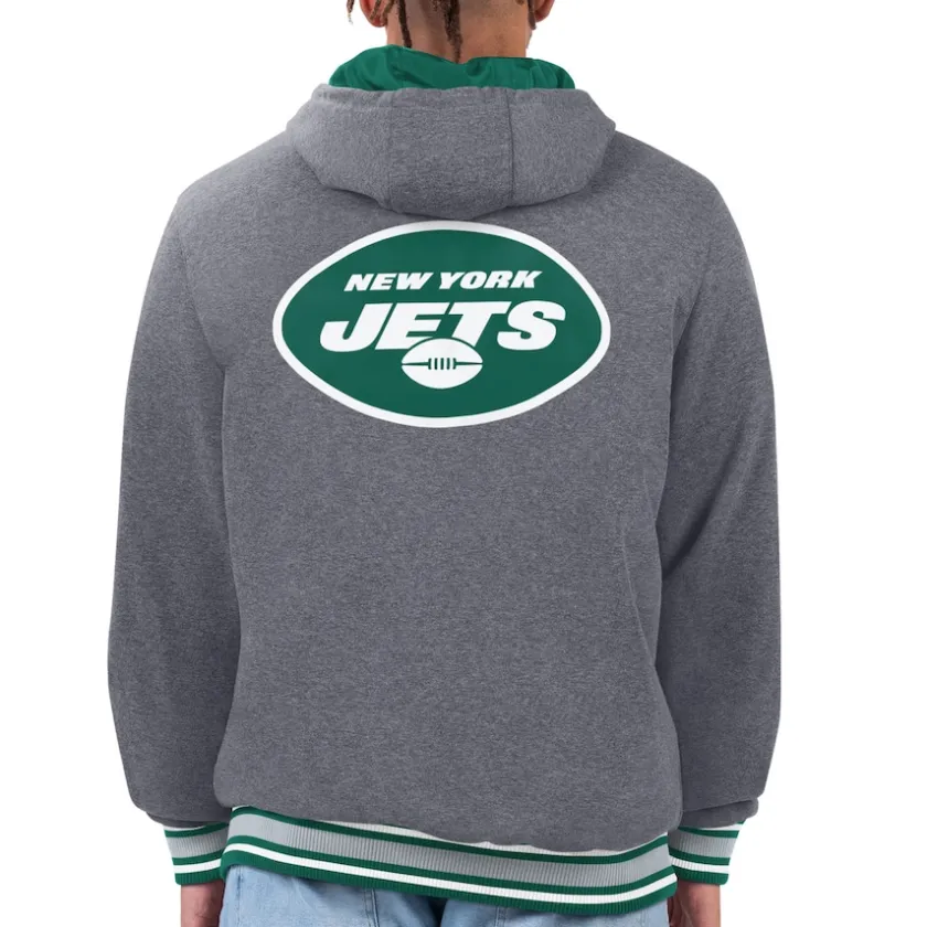 Jackets^New York Jets Men's G-III Sports By Carl Banks Green/Gray Commemorative Reversible Full-Zip Jacket
