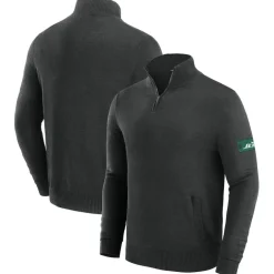 Jackets|Sweatshirts & Fleece^New York Jets Men's J. Palmer Black Franchise Quarter-Zip Sweater
