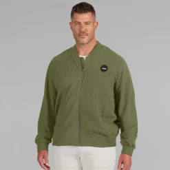 Jackets^New York Jets Men's J. Palmer Olive Lightweight Cover-4 Tri-Blend Full-Zip Jacket