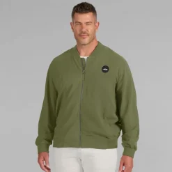 Jackets^New York Jets Men's J. Palmer Olive Lightweight Cover-4 Tri-Blend Full-Zip Jacket
