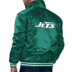 Jackets^New York Jets Men's Levi’s X Starter Green Silver Tab Trucker Full-Snap Jacket