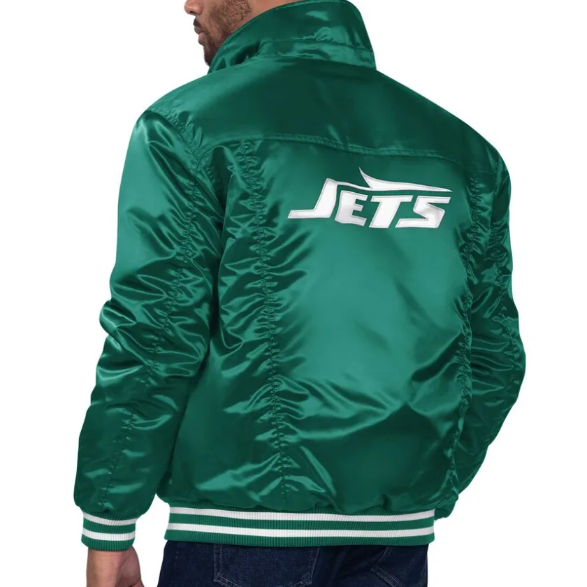Jackets^New York Jets Men's Levi’s X Starter Green Silver Tab Trucker Full-Snap Jacket