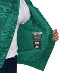 Jackets^New York Jets Men's Levi’s X Starter Green Silver Tab Trucker Full-Snap Jacket