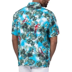 Sweaters & Dress Shirts^New York Jets Men's Margaritaville Light Blue Jungle Parrot Party Button-Up Shirt