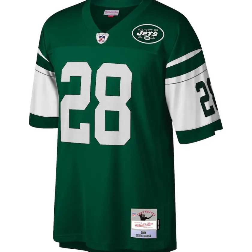 Replica|Throwback^New York Jets Men's Mitchell & Ness Curtis Martin Green Legacy Replica Jersey