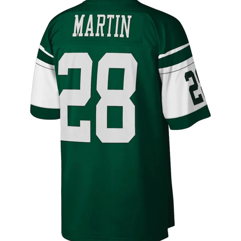 Replica|Throwback^New York Jets Men's Mitchell & Ness Curtis Martin Green Legacy Replica Jersey
