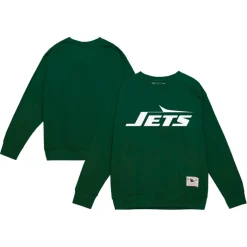 Sweatshirts & Fleece|Men^New York Jets Men's Mitchell & Ness Dark Green Basic Fleece Pullover Sweatshirt