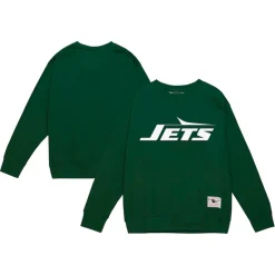 Sweatshirts & Fleece|Men^New York Jets Men's Mitchell & Ness Dark Green Basic Fleece Pullover Sweatshirt