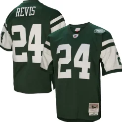 Replica|Throwback^New York Jets Men's Mitchell & Ness Darrelle Revis Green Legacy Replica Jersey