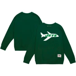 Sweatshirts & Fleece|Men^New York Jets Men's Mitchell & Ness Green Basic Fleece Pullover Sweatshirt