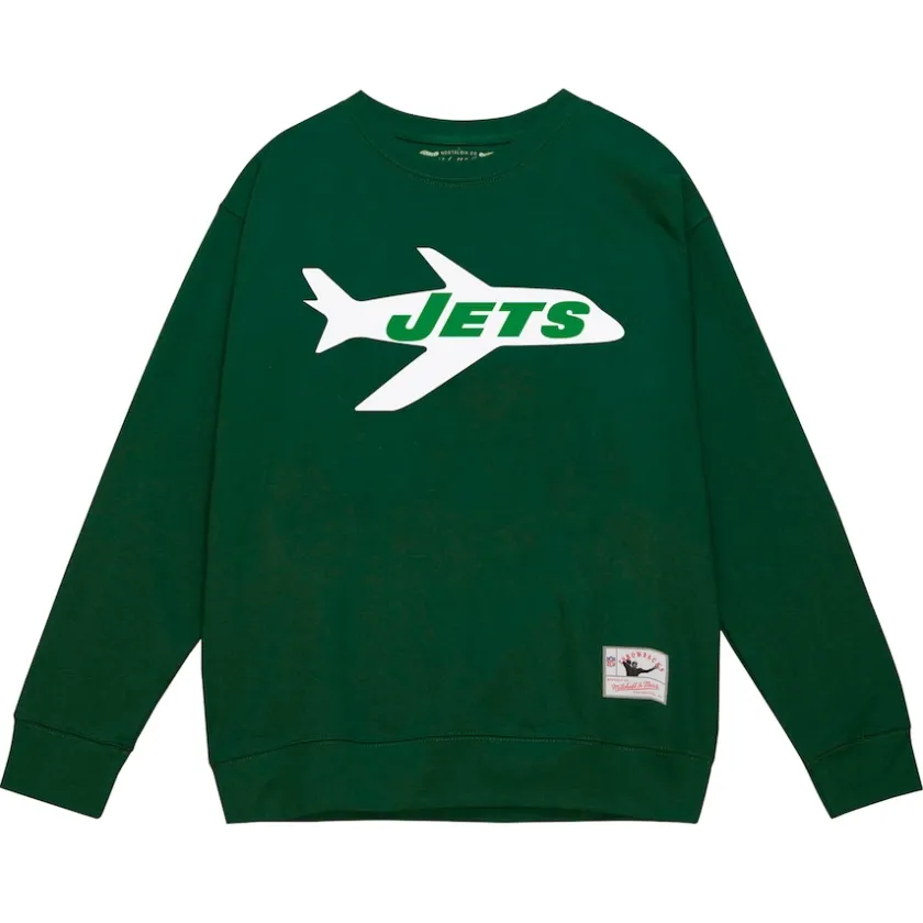 Sweatshirts & Fleece|Men^New York Jets Men's Mitchell & Ness Green Basic Fleece Pullover Sweatshirt