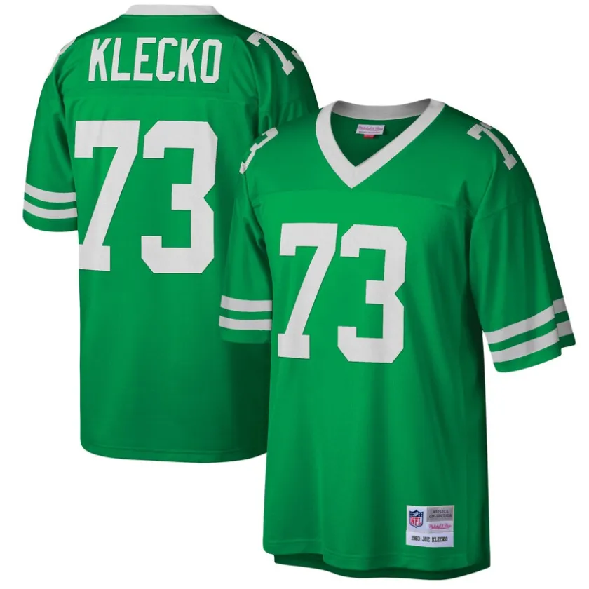 Replica|Throwback^New York Jets Men's Mitchell & Ness Joe Klecko Kelly Green Legacy Replica Jersey