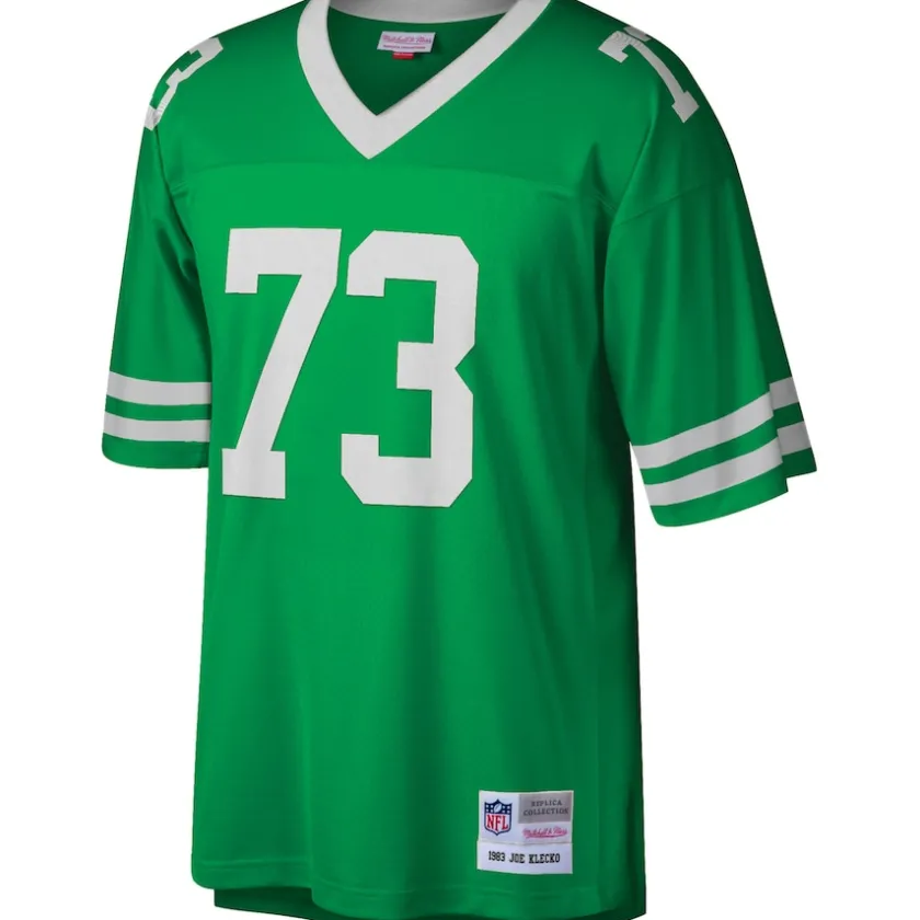 Replica|Throwback^New York Jets Men's Mitchell & Ness Joe Klecko Kelly Green Legacy Replica Jersey