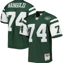 Replica|Throwback^New York Jets Men's Mitchell & Ness Nick Mangold Green Legacy Replica Jersey