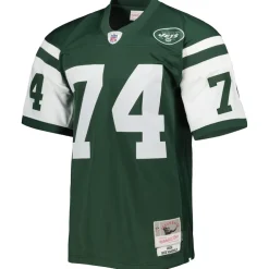 Replica|Throwback^New York Jets Men's Mitchell & Ness Nick Mangold Green Legacy Replica Jersey