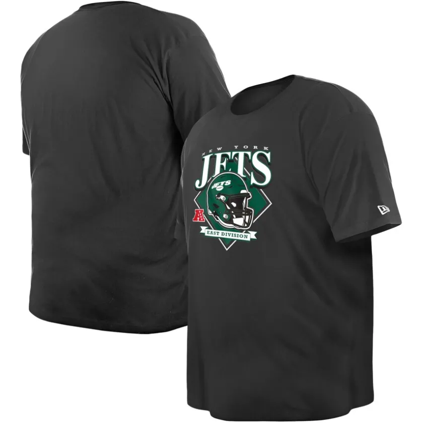 Big & Tall^New York Jets Men's New Era Black Big & Tall Helmet T-Shirt