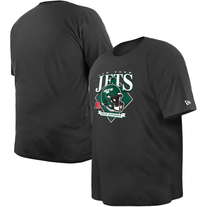 Big & Tall^New York Jets Men's New Era Black Big & Tall Helmet T-Shirt