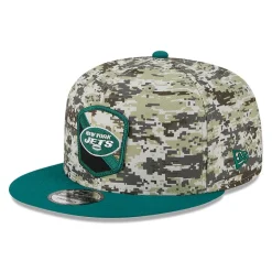 Snapback^New York Jets Men's New Era Camo/Green 2023 Salute To Service 9FIFTY Snapback Hat