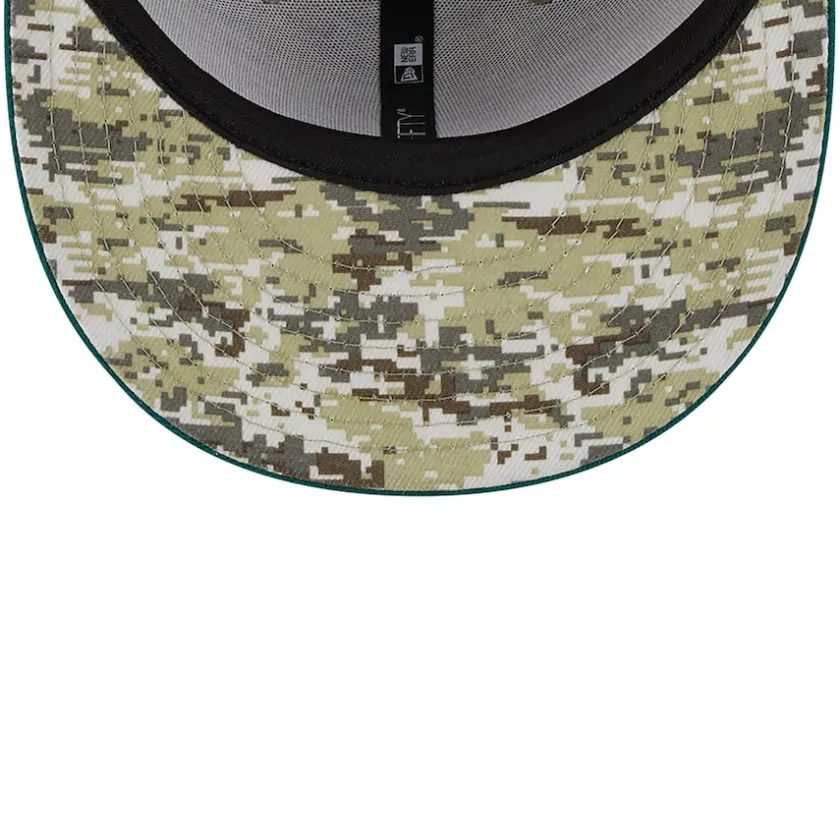 Snapback^New York Jets Men's New Era Camo/Green 2023 Salute To Service 9FIFTY Snapback Hat