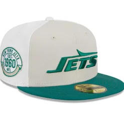 Fitted^New York Jets Men's New Era Cream/Kelly Green 2023 Sideline Historic 59FIFTY Fitted Hat