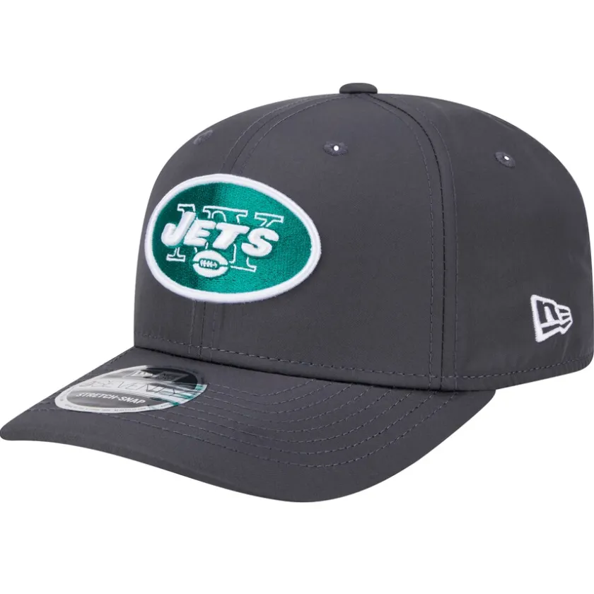 Adjustable|Snapback^New York Jets Men's New Era Graphite Main 9SEVENTY Stretch-Snap Hat