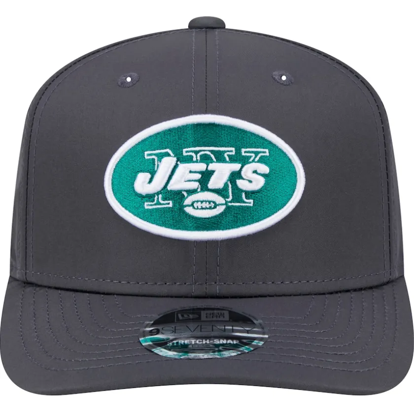 Adjustable|Snapback^New York Jets Men's New Era Graphite Main 9SEVENTY Stretch-Snap Hat