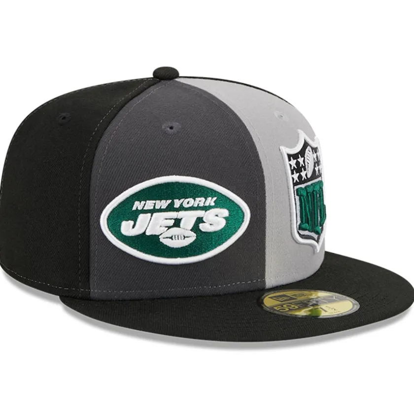 Fitted^New York Jets Men's New Era Gray/Black 2023 Sideline 59FIFTY Fitted Hat
