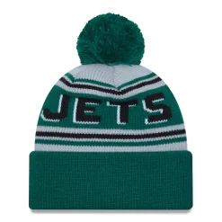 Knit^New York Jets Men's New Era Green Main Cuffed Knit Hat With Pom