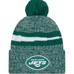 Knit^New York Jets Men's New Era Green 2023 Sideline Cuffed Knit Hat With Pom