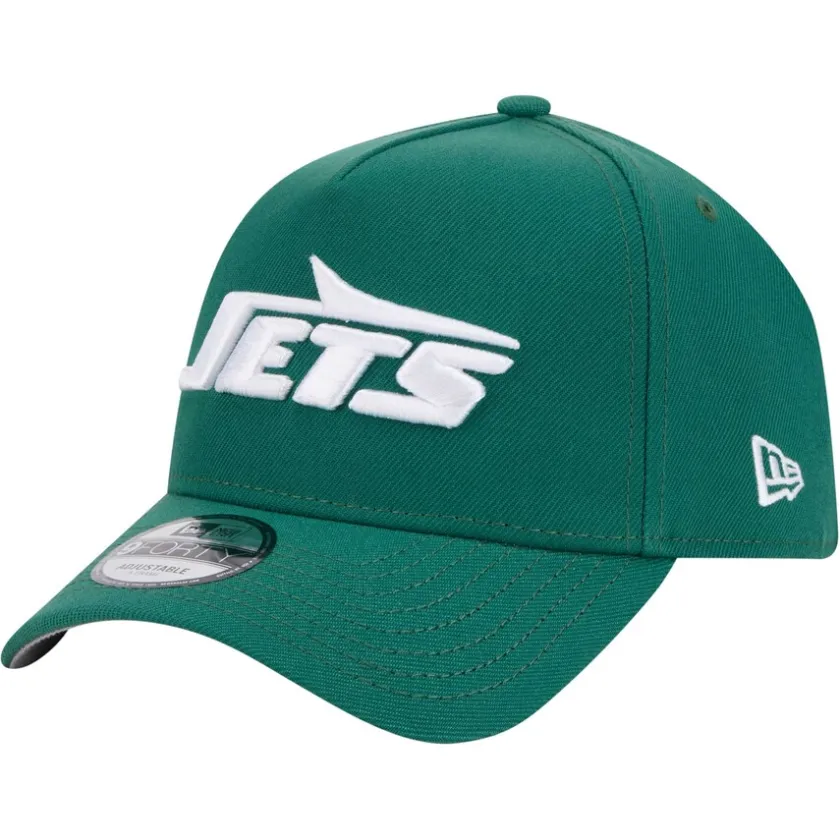 Hats|Men^New York Jets Men's New Era Green A-Frame 9FORTY Adjustable Hat