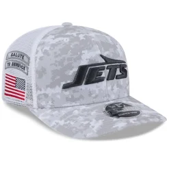 Hats|Men^New York Jets Men's New Era White 2024 Salute To Service Digital Camo 9SEVENTY Stretch-Snap Hat