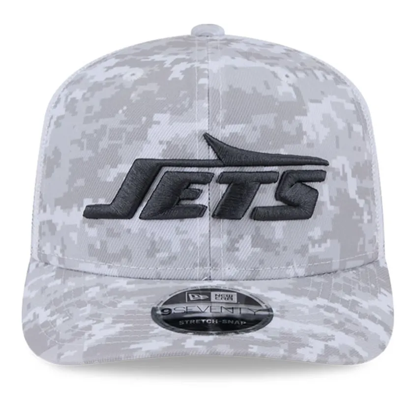 Hats|Men^New York Jets Men's New Era White 2024 Salute To Service Digital Camo 9SEVENTY Stretch-Snap Hat