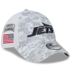 Hats|Men^New York Jets Men's New Era White 2024 Salute To Service Digital Camo 39THIRTY Flex Hat