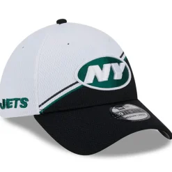 Flex^New York Jets Men's New Era White/Black 2023 Sideline 39THIRTY Flex Hat