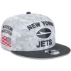 Snapback^New York Jets Men's New Era White/Graphite 2024 Salute To Service 9FIFTY Snapback Hat