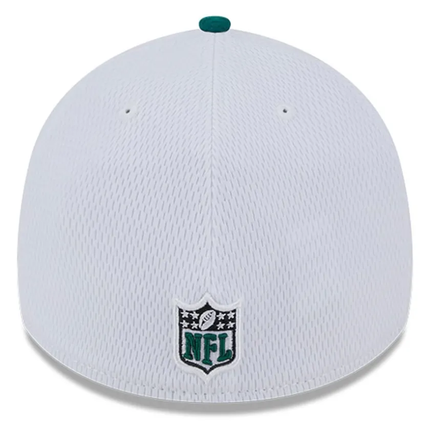 Flex^New York Jets Men's New Era White/Green 2023 Sideline 39THIRTY Flex Hat
