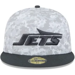Fitted^New York Jets Men's New Era Arctic Camo/Graphite 2024 Salute To Service 59FIFTY Fitted Hat
