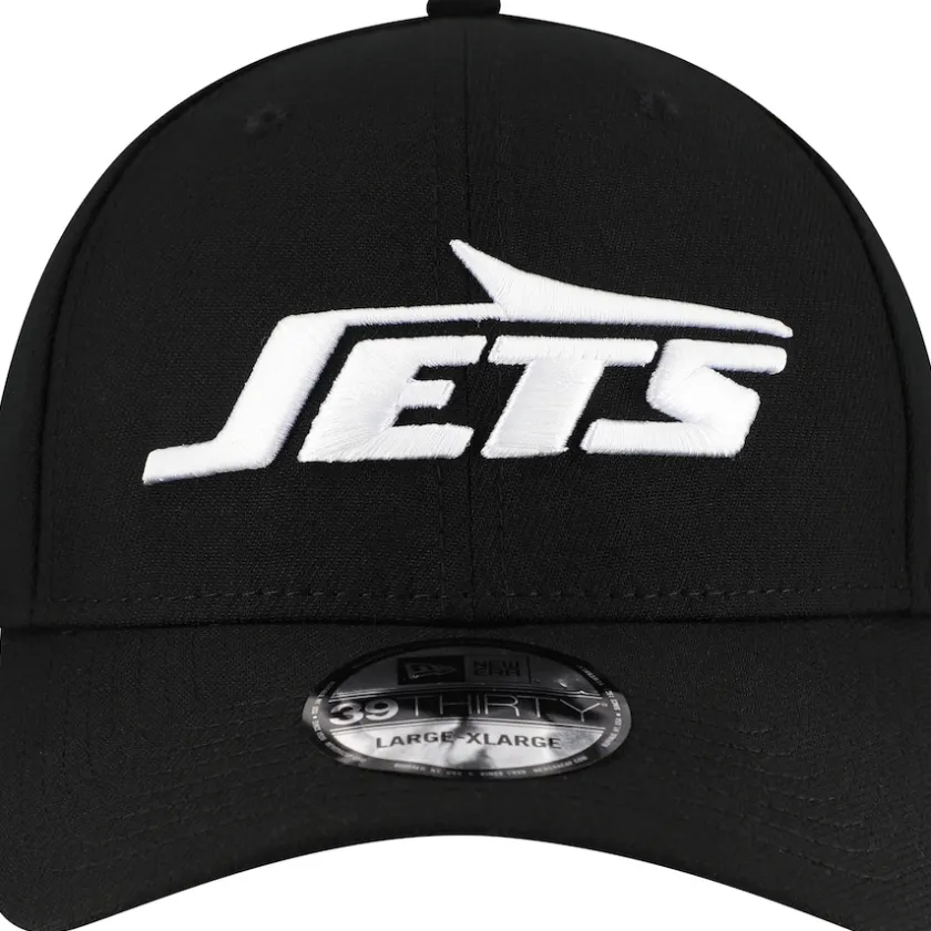 Hats|Men^New York Jets Men's New Era Black Main 39THIRTY Flex Hat