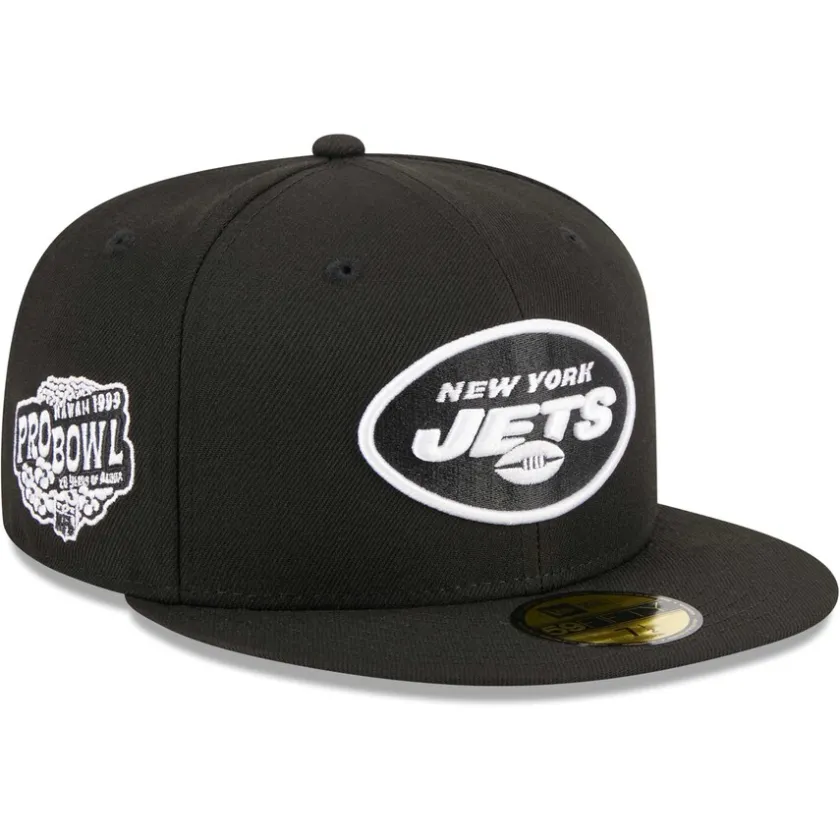 Fitted^New York Jets Men's New Era Black Main Patch 59FIFTY Fitted Hat