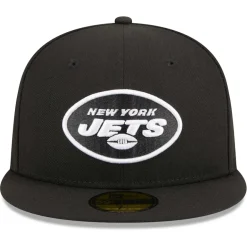 Fitted^New York Jets Men's New Era Black Main Patch 59FIFTY Fitted Hat