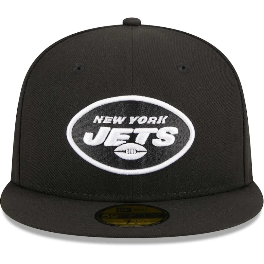 Fitted^New York Jets Men's New Era Black Main Patch 59FIFTY Fitted Hat