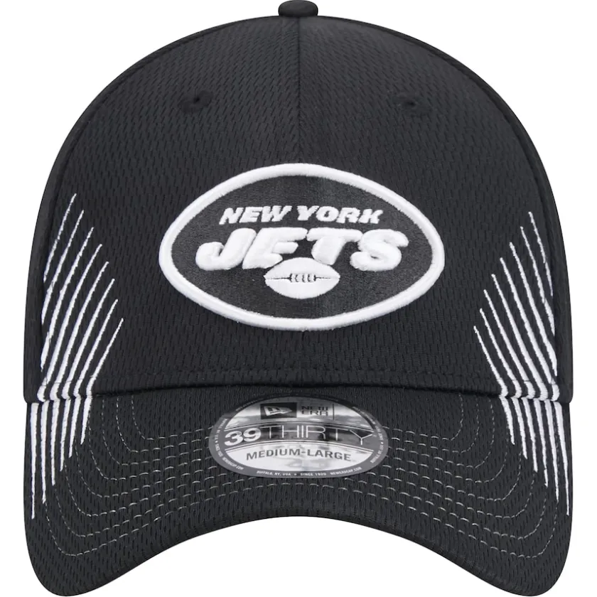 Flex^New York Jets Men's New Era Black Active 39THIRTY Flex Hat