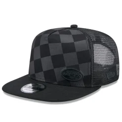 Snapback^New York Jets Men's New Era Black Check Mate 9FIFTY Trucker Snapback Hat
