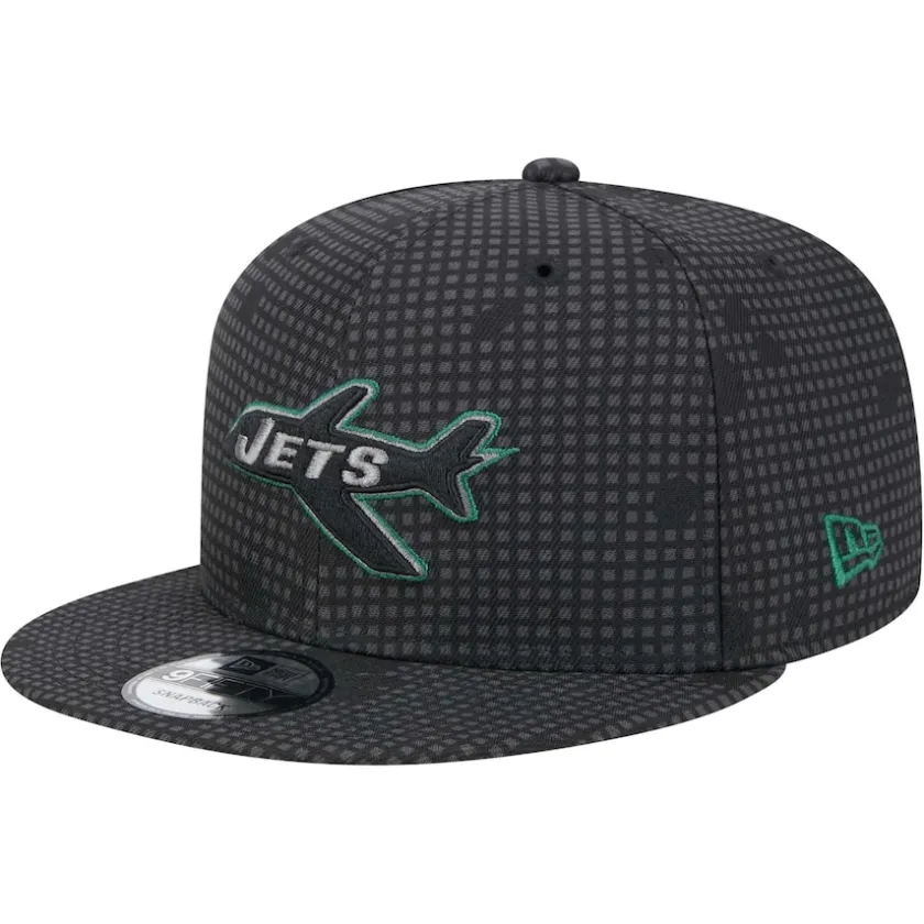 Hats|Men^New York Jets Men's New Era Black Midnight Ink Pop Outline 9FIFTY Snapback Hat
