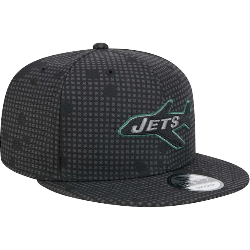 Hats|Men^New York Jets Men's New Era Black Midnight Ink Pop Outline 9FIFTY Snapback Hat