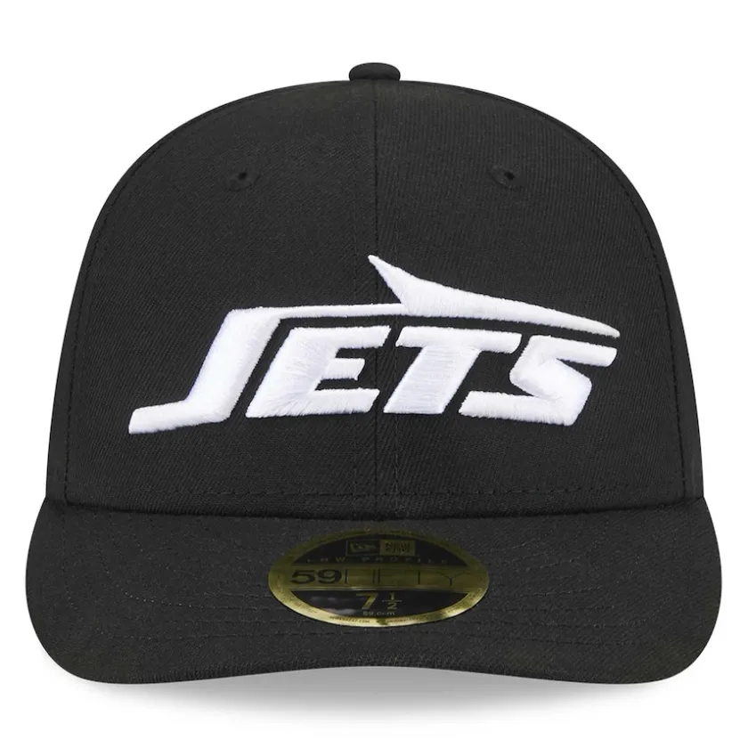 Fitted^New York Jets Men's New Era Black Omaha Low Profile 59FIFTY Fitted Hat