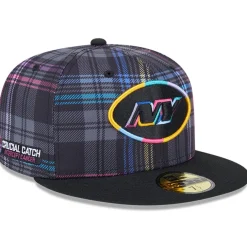 Hats|Men^New York Jets Men's New Era Black 2024 NFL Crucial Catch Plaid 59FIFTY Fitted Hat