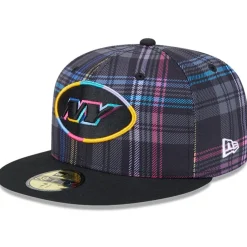 Hats|Men^New York Jets Men's New Era Black 2024 NFL Crucial Catch Plaid 59FIFTY Fitted Hat