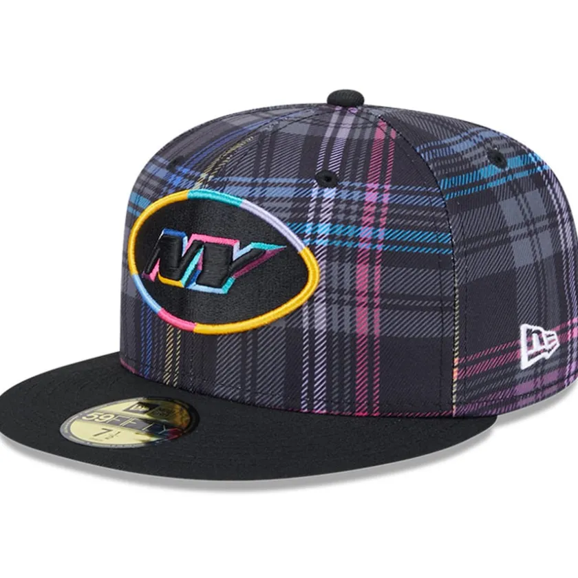 Hats|Men^New York Jets Men's New Era Black 2024 NFL Crucial Catch Plaid 59FIFTY Fitted Hat
